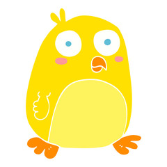 flat color illustration of a cartoon bird