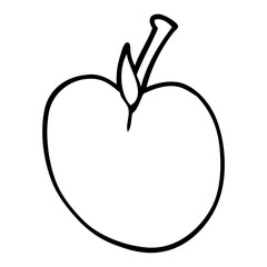 line drawing cartoon apple