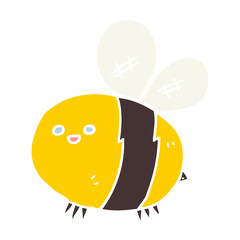 flat color style cartoon bee