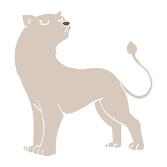 flat color style cartoon lioness