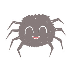 flat color illustration of a cartoon spider