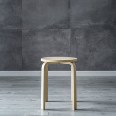 Interior with wooden stool