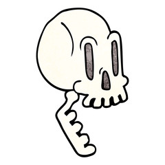 cartoon doodle of a skull