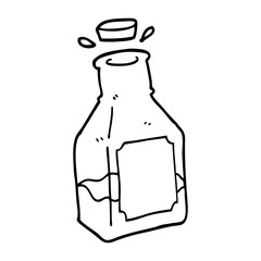 line drawing cartoon drink in decanter