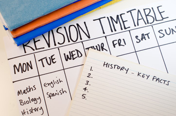 Revision or study timetable concept