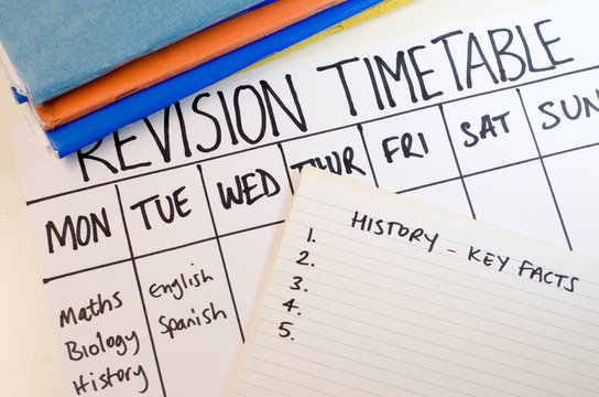 Revision Or Study Timetable Concept