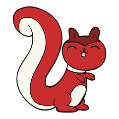 cartoon doodle happy squirrel