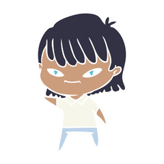 flat color style cartoon woman