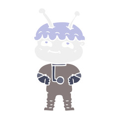friendly flat color style cartoon spaceman