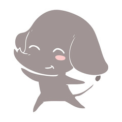 cute flat color style cartoon elephant