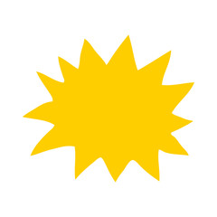 flat color illustration of a cartoon simple explosion symbol