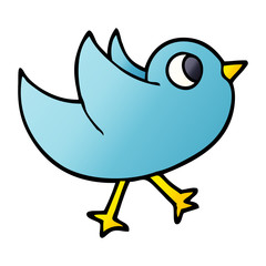 cartoon doodle bird flapping wings