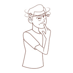 Alzheimer old man cartoon