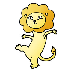 cartoon doodle lion