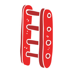 cartoon doodle tall ladder