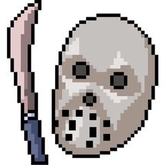 Fototapeta premium vector pixel art murderer mask