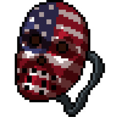 vector pixel art american face