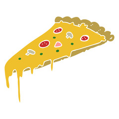 flat color style cartoon pizza slice