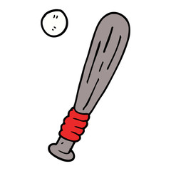cartoon doodle baseball bat