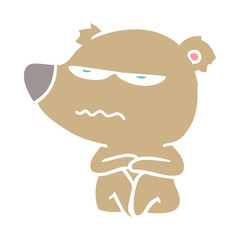 angry bear flat color style cartoon