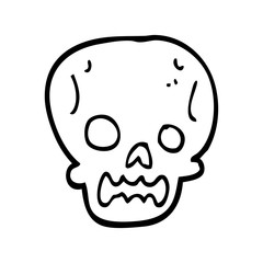 line drawing cartoon halloween skull