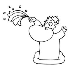 line drawing cartoon god creating universe