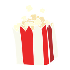 flat color illustration of a cartoon popcorn