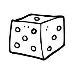 line drawing cartoon red dice