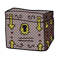 cartoon doodle magical chest