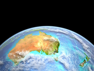 Australia from space. Extremely high detail of planet surface.