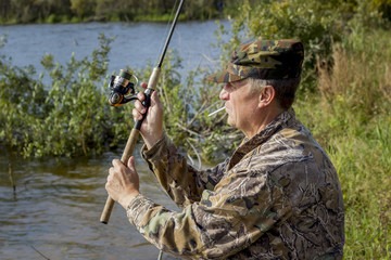 Portrait of a fisherman with a cigarette in his mouth