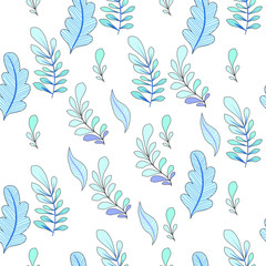 Seamless pattern with leaf. Botanical floral backdrop.