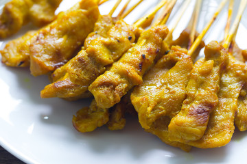 Roast pork with herbs,Thai food