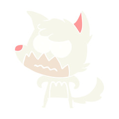 flat color style cartoon annoyed fox