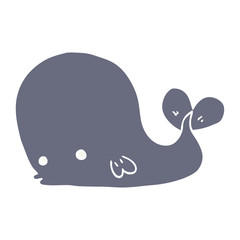 flat color style cartoon whale