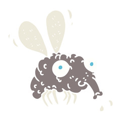 flat color illustration of a cartoon fly