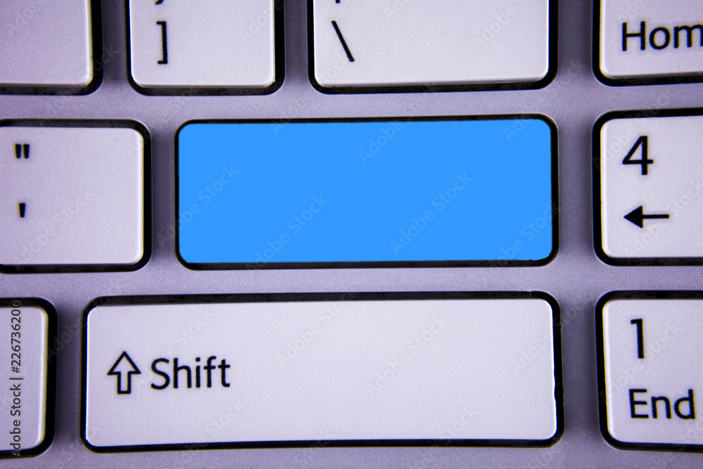 Leinwandbilder Design business concept Empty copy text for Web banners promotional material mock up template. Keyboard key Intention create text computer reflection message