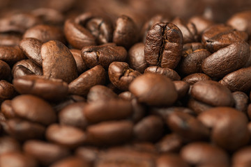 Close up pile of Coffee beans