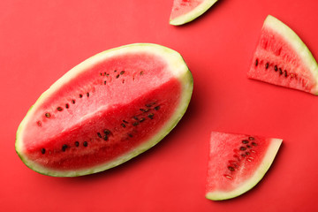 Slice of ripe red watermelon