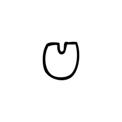 line drawing cartoon letter u © lineartestpilot