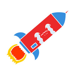 flat color style cartoon crying rocket