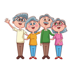 Cute grandparents cartoons