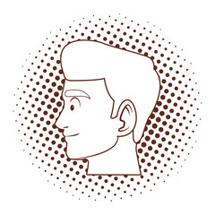 Old man face profile