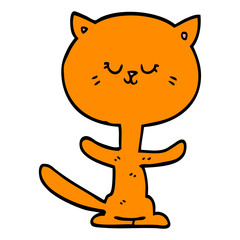 cartoon doodle dancing cat