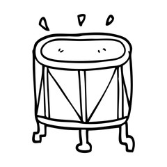 line drawing cartoon drum on stand