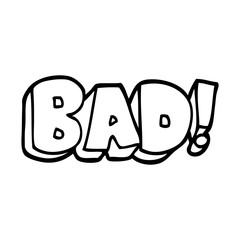 line drawing cartoon word bad