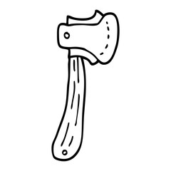 line drawing cartoon long axe