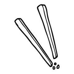 line drawing cartoon wooden chopsticks