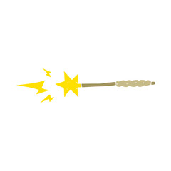 flat color illustration of a cartoon magic wand