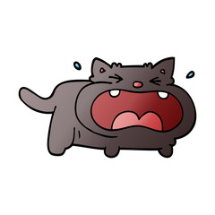 cartoon doodle fat cat